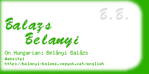 balazs belanyi business card